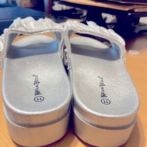 Silver slip in slides. Shiny!